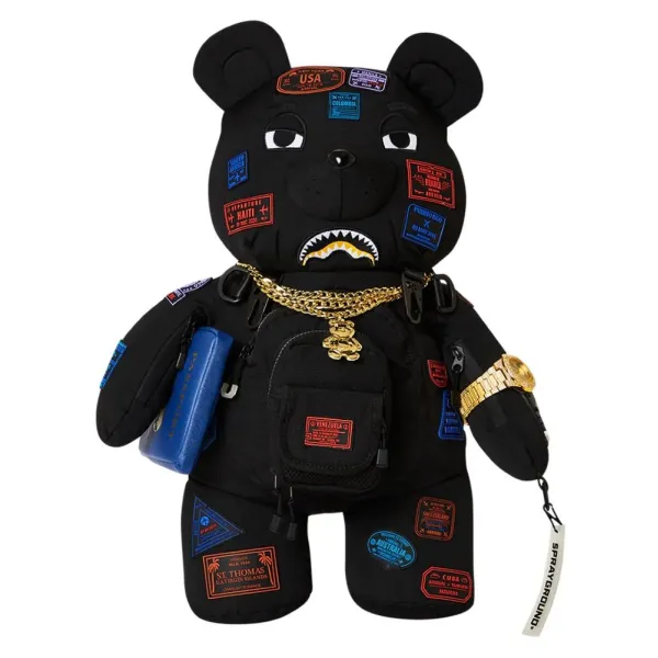 Mochila Oso Sprayground James Passport en negro