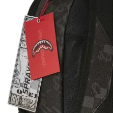 Sprayground mochila 3AM Check en negro detalle etiqueta