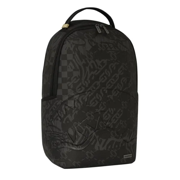 Sprayground mochila 3AM Check en negro vista lateral