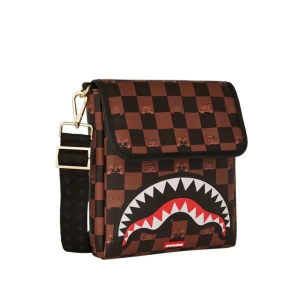 Bolso Bandolera Sprayground Peeking Character Check vista lateral