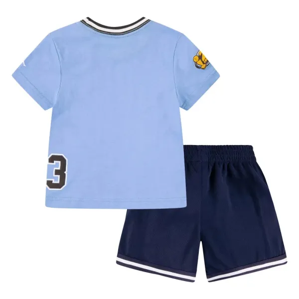Conjunto baloncesto Jordan Mesh Play Off azul infantil, vista trasera