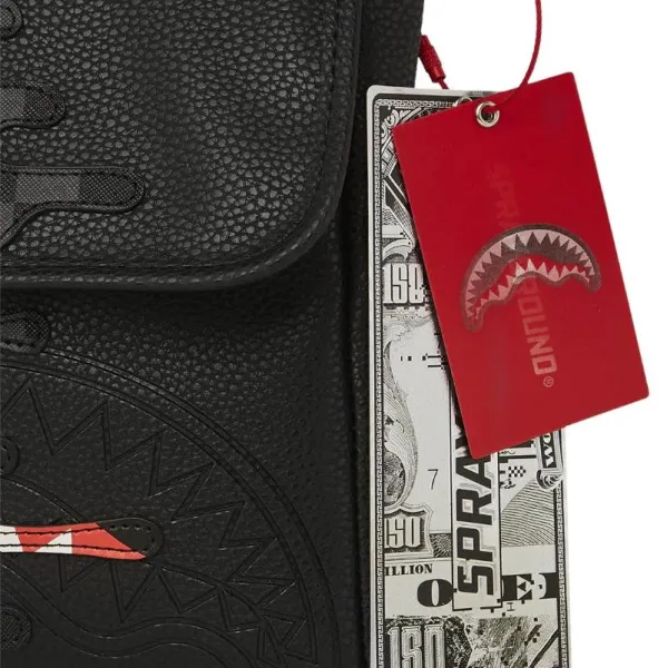 Bolso Bandolera Sprayground Unfinished Shark Check detalle