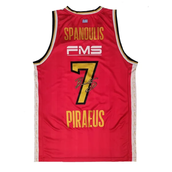 Camiseta Vasilis Spanoulis Olympiacos edicion limitada conmemorativa espalda