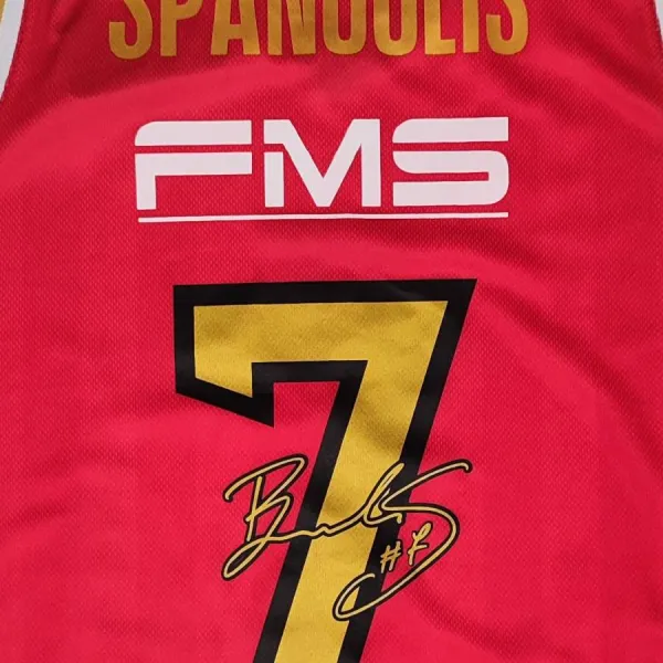 Camiseta Vasilis Spanoulis Olympiacos edicion limitada conmemorativa dorsal