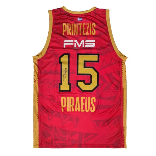 Camiseta Georgios Printezis Oliympiacos aniversario roja espalda