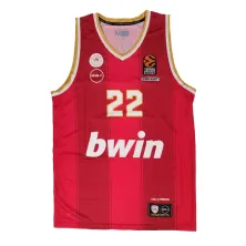 Camiseta baloncesto Tyler Dorsey Olympiacos Euroliga roja