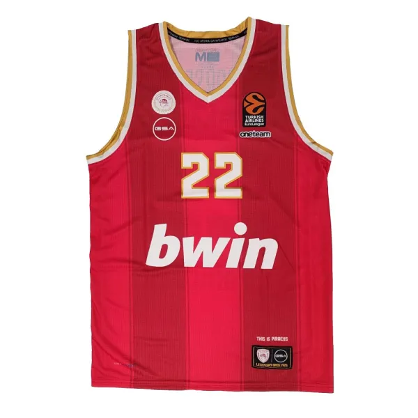 Camiseta baloncesto Tyler Dorsey Olympiacos Euroliga roja