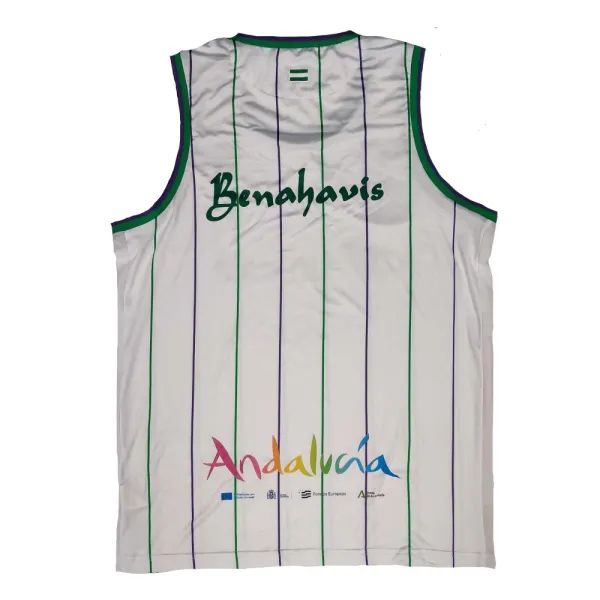 Camiseta de baloncesto Unicaja Malaga segunda equipacion blanca espalda