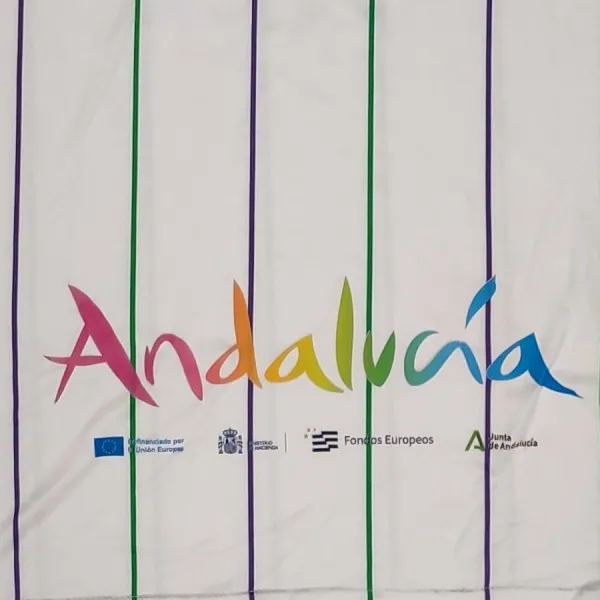 Camiseta de baloncesto Unicaja Malaga segunda equipacion blanca serigrafia