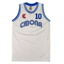 Camiseta baloncesto Drazen Petrovic Cibona blanca y bordada