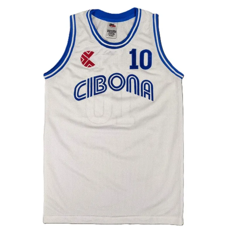 Camiseta baloncesto Drazen Petrovic Cibona blanca y bordada