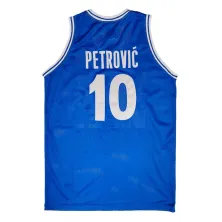 Camiseta baloncesto Drazen Petrovic Cibona Puertas Dintel azul espalda Camiseta baloncesto Drazen Petrovic Cibona Puertas Dintel azul espalda