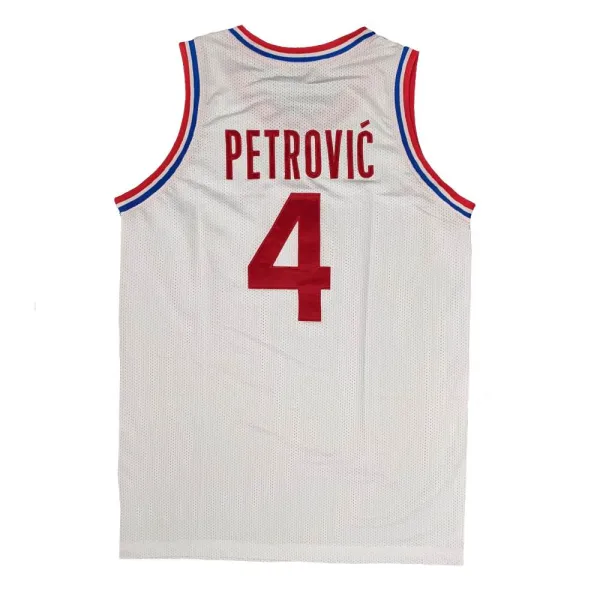Camiseta Drazen Petrovic baloncesto FIBA Croacia blanca espalda Camiseta Drazen Petrovic baloncesto FIBA Croacia blanca espalda
