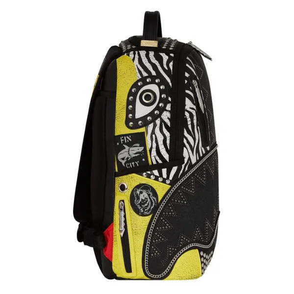 Mochila en piel sintetica Sprayground Punk Rock Shark, lateral