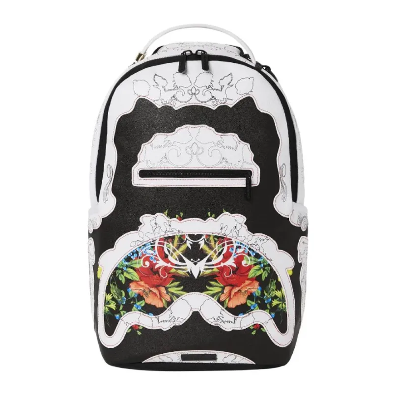 Sprayground mochila Floral Cut en blanco y negro