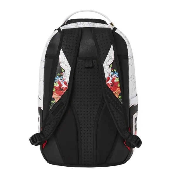 Sprayground mochila Floral Cut en blanco y negro, respaldo