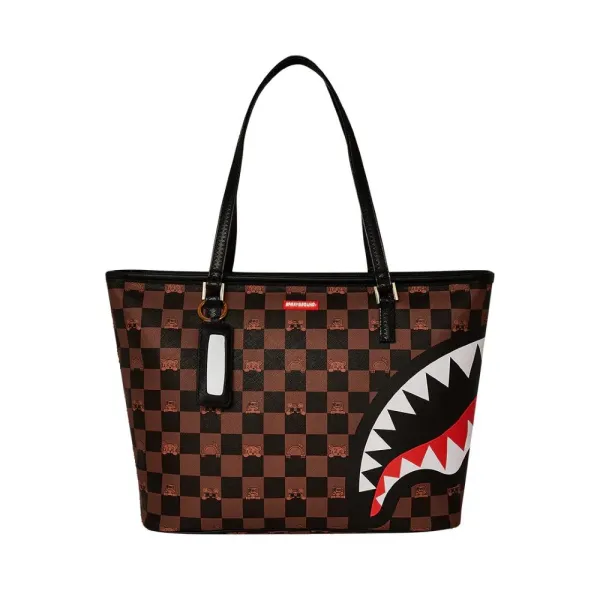 Sprayground Peeking Character Check Tote