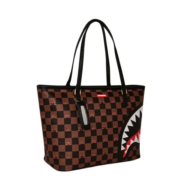 Sprayground Peeking Character Check Tote frontal
