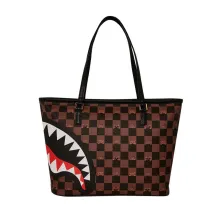 Sprayground Peeking Character Check Tote, lateral