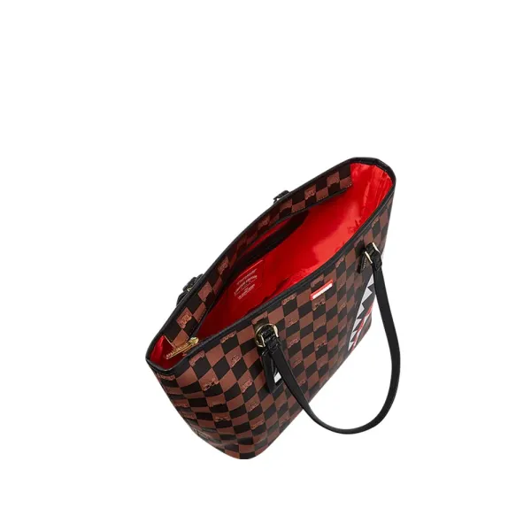 Sprayground Peeking Character Check Tote, interior