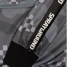 Sudadera Spraygound Grey Camo Crew detalle manga