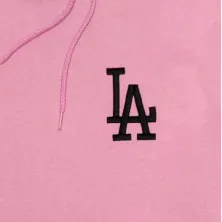 Sudadera rosa LA Dodgers New Era logo bordado