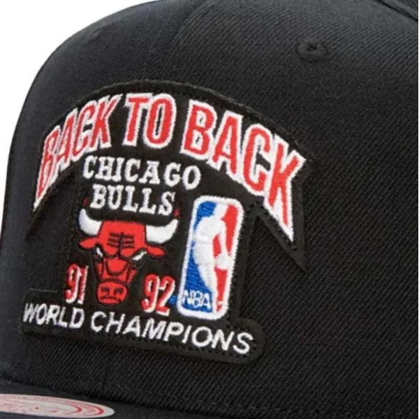 Gorra plana Snapback Chicago Bulls Back To Back 1992 Champions bordado