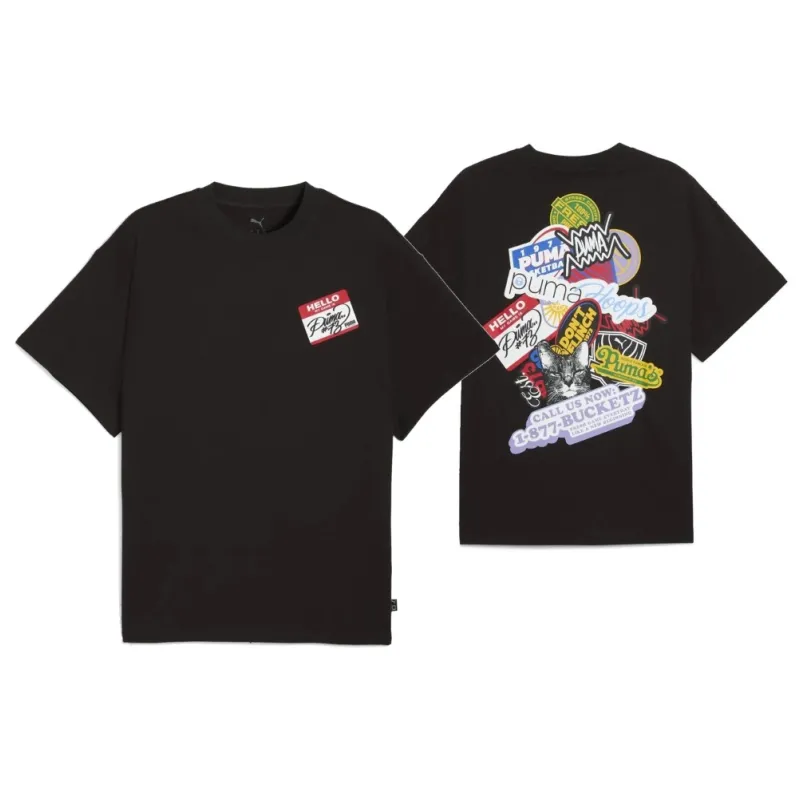 Camiseta manga corta baloncesto HooperHotline Puma negra