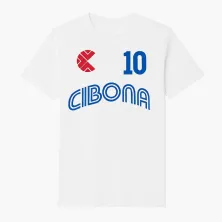 Camiseta baloncesto manga corta Drazen Petrovic Cibona blanca