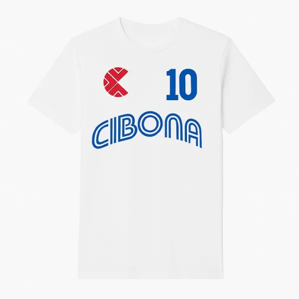 Camiseta baloncesto manga corta Drazen Petrovic Cibona blanca