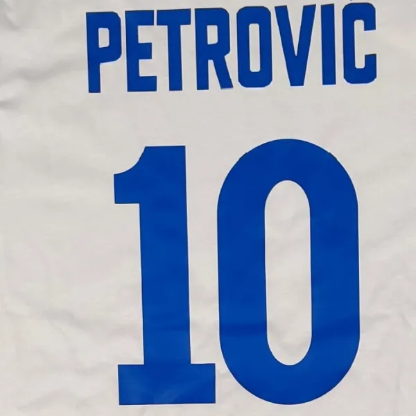 Camiseta baloncesto manga corta Drazen Petrovic Cibona blanca detalle dorsal