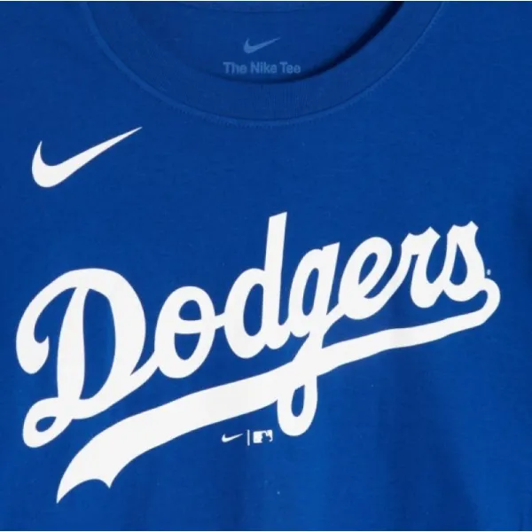 Camiseta manga corta MLB Los Angeles Dodgers azul Nike detalle