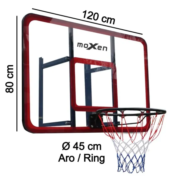 Tablero baloncesto Moxen Hook medidas