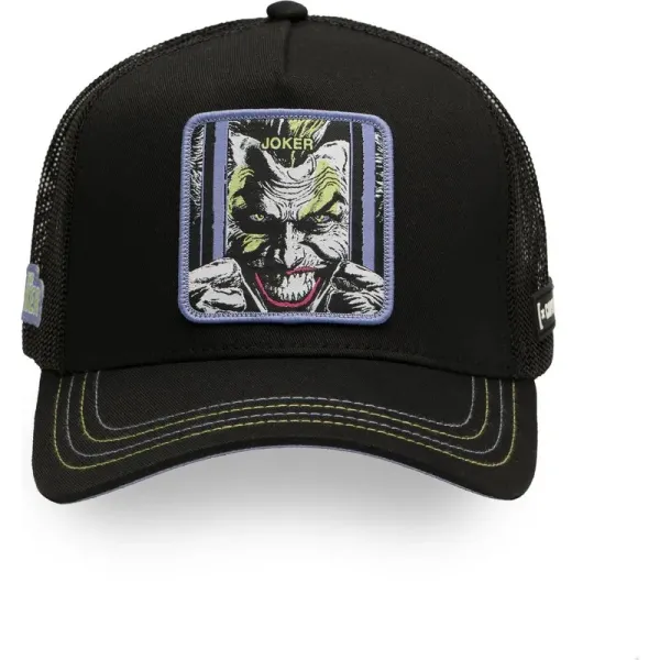 Gorra curva Capslab Joker en negro frontal