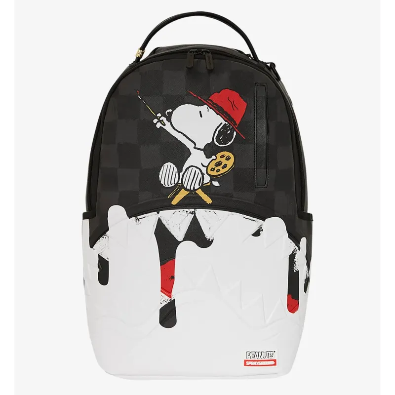 Sprayground Snoopy painting en negro y blanca
