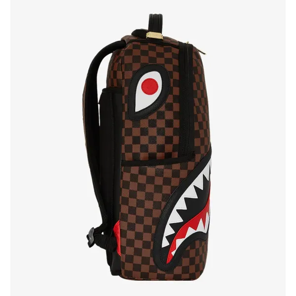Sprayground Shark in Paris Sawtooth marron lado
