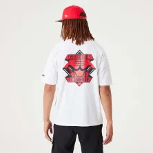 Camiseta "NBA Championship Bulls Back Print Logo" New Era , Oversized en Blanco