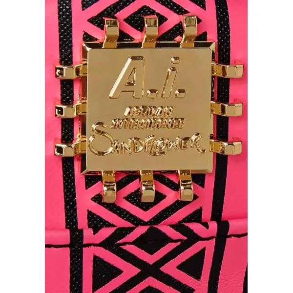 Sprayground AI Lion Neon Pink chapa dorada