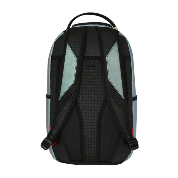 Mochila de moda Sprayground Shark Central Oil Slick parte trasera