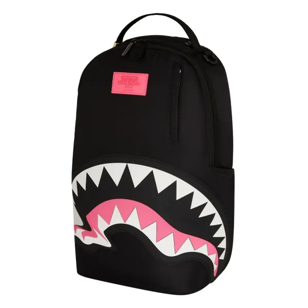 Sprayground Shark Nylon Black Pink mochila de moda ladeada