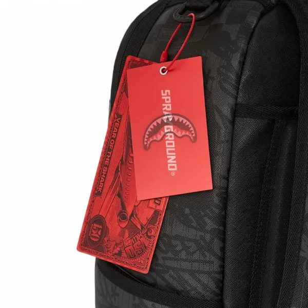 Sprayground Torn Graff Check en negro etiquetas
