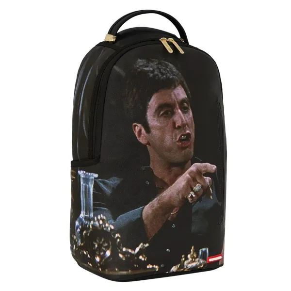 Mochila negra Sprayground Scarface Paint lateral