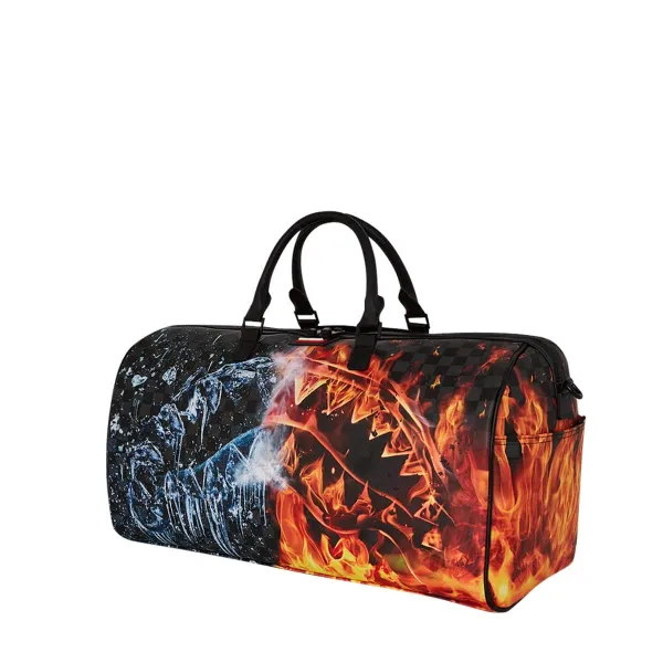 Bolsa de viaje grande Sprayground Fire & Ice Shark - foto lateral