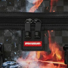 Bolsa de viaje grande Sprayground Fire & Ice Shark - foto cremallera