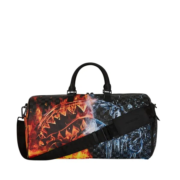Bolsa de viaje grande Sprayground Fire & Ice Shark - foto reverso