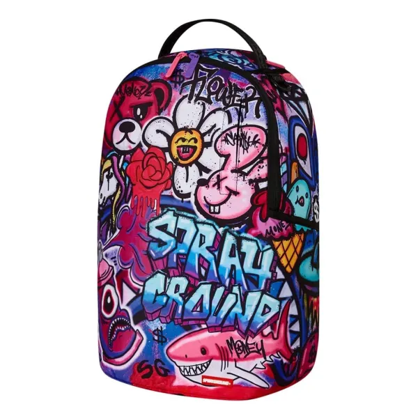 Sprayground Girly Graffiti Print mochila juvenil - foto lateral 2