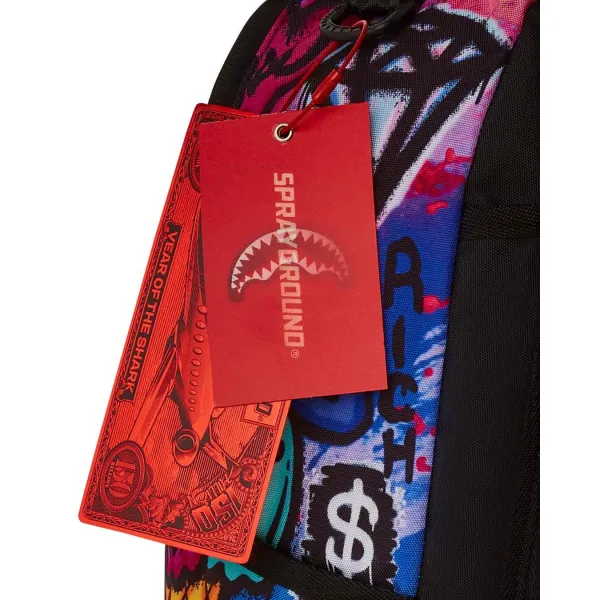 Sprayground Girly Graffiti Print mochila juvenil - foto etiquetas