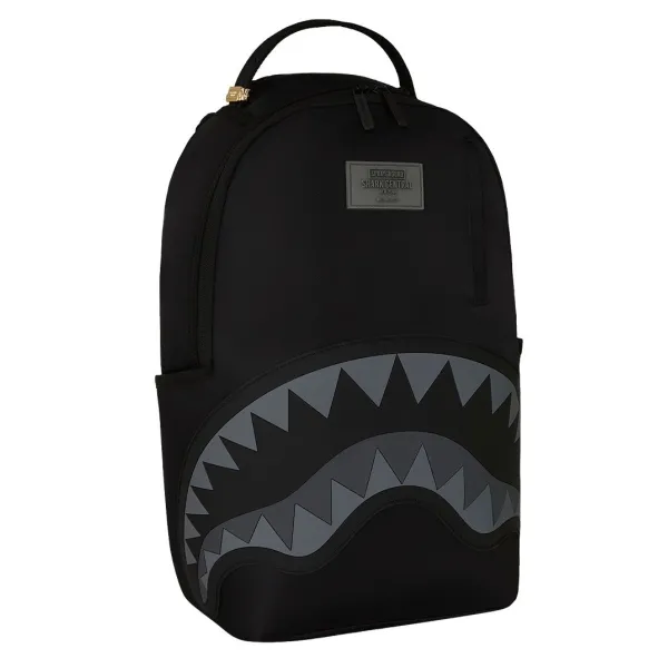 Sprayground Shark Central Nylon Black lateral Sprayground Shark Central Nylon Black lateral