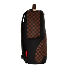mochila Sprayground The Hero negra y marron - foto de lado