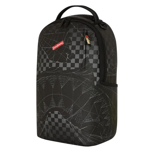 Mochila Sprayground Spider Web negra foto lateral
